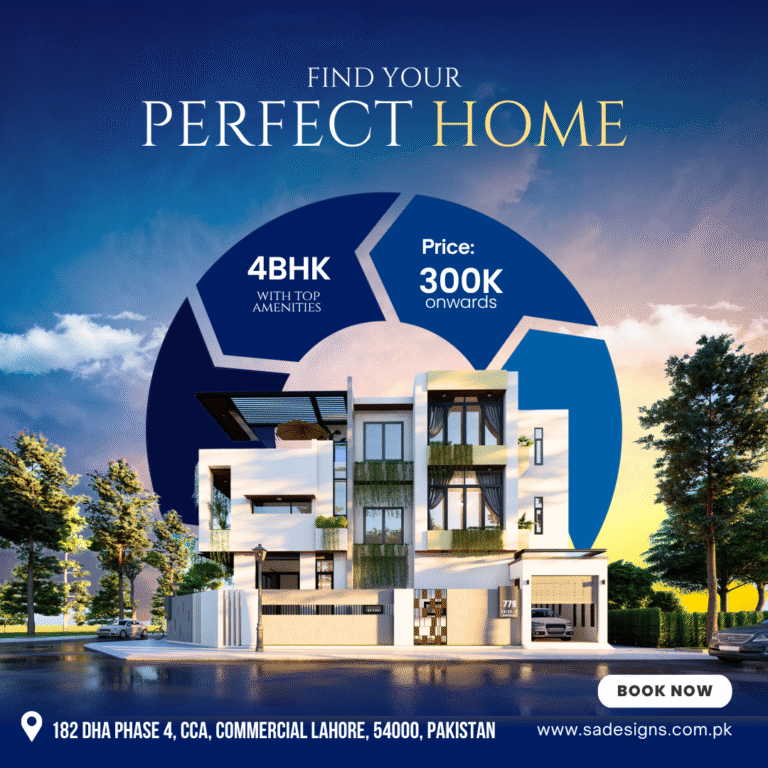 Blue and Yellow Modern Elegant Real Estate Marketing Instagram Post